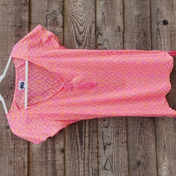 Mudpie Beach cover pink And Orange with tassels Large - Picture 1 of 5